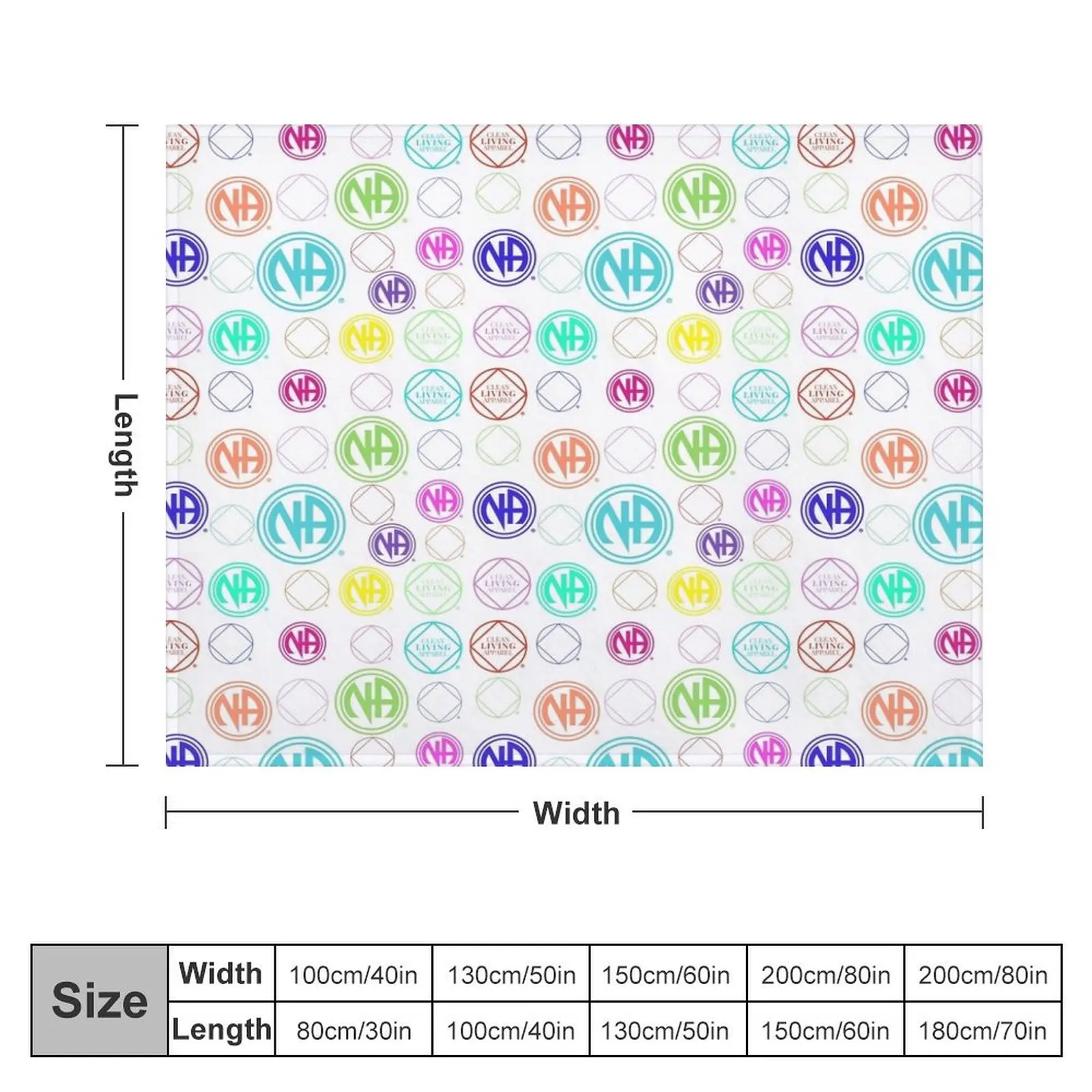 Colorful NA Symbols and Logos Narcotics Anonymous Gift Throw Blanket Shaggy For Baby Furry Bed Blankets