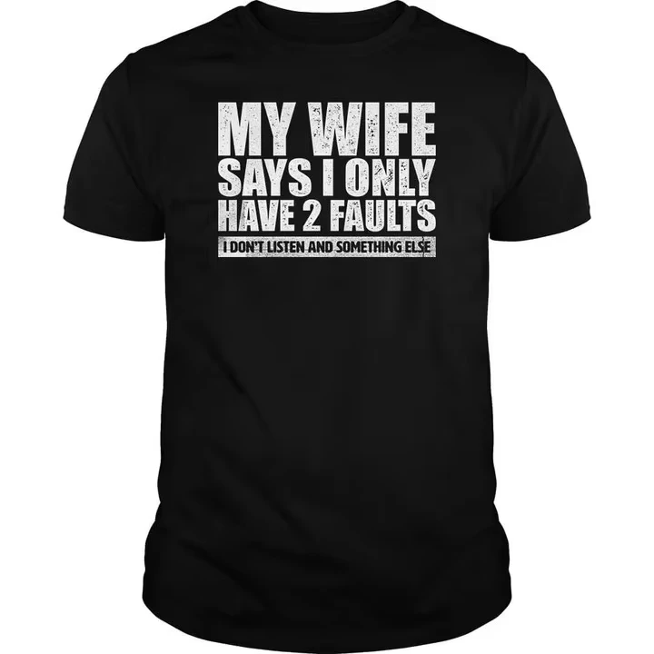 2026 New My Wife SaysFunnyT-Shits Slogan Graphic Print  Tees Shirts Outdoor Casual Vintage Tee Shirts Leisure letter Tshirts
