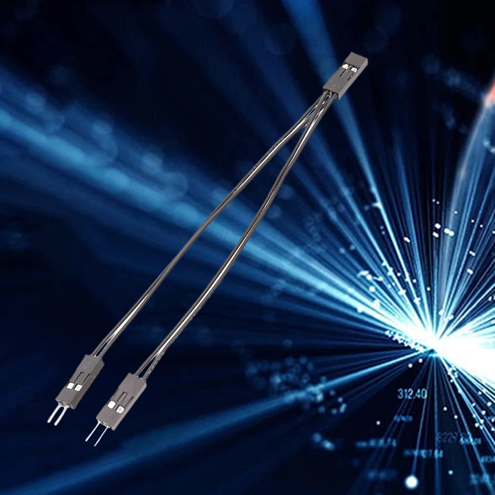 1 To 2 Double Adapter Cable 2.54mm 1 Female To 2 Male Jumper Splitter 2 Pins for PC Motherboard Power SW/Reset HDD Hard Drive