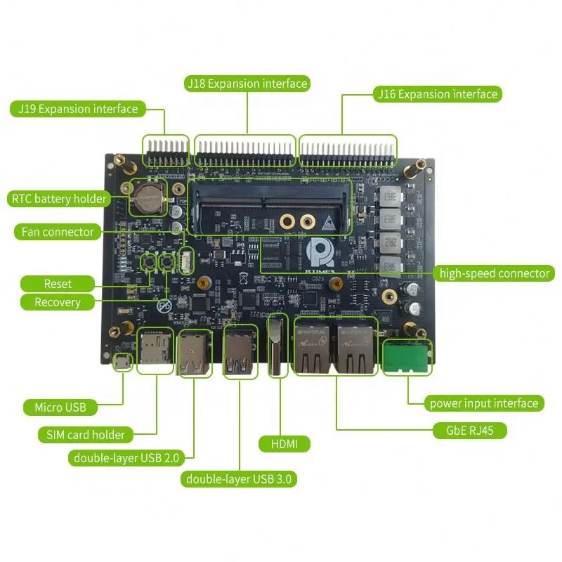 Embedded AI Development Board Jetson Orin Nano Series RTSO-3004 Industrial Carrier Board For Jetson Orin Nano 8 GB Core Box