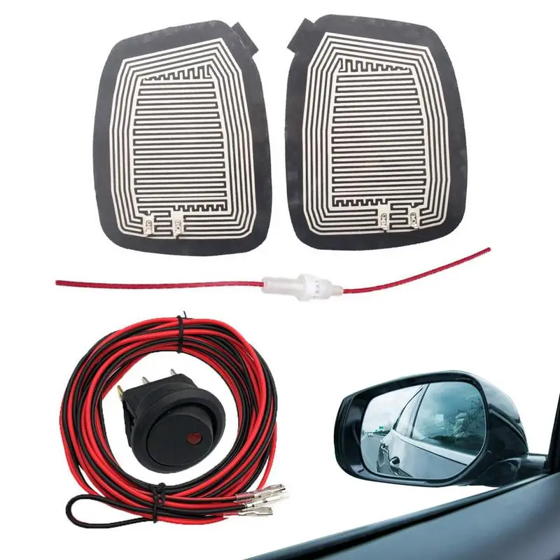 Car Rear Mirrors Heater Car Electric Side Mirrors Glass Heating Pad Fast Heating Electric Glass Heating Demister Safe Fast Heat