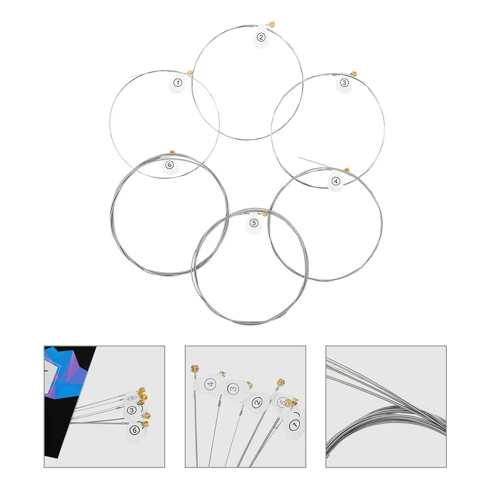 

6pcs High-Carbon Steel Core Coated Acoustic Guitar Strings Folk Replacement Supplies For Guitar Players