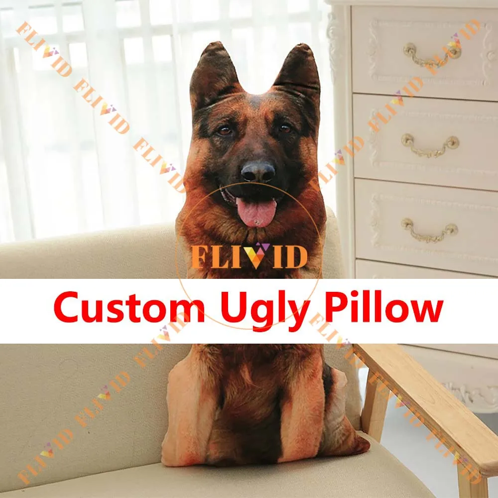 

Custom Ugly Dog Cat Pillow,Personalized Pet Animal Cushion,Customized 3D Pillows,,Pet Loss Memorial Birthday Gift,Pet Lover Gift