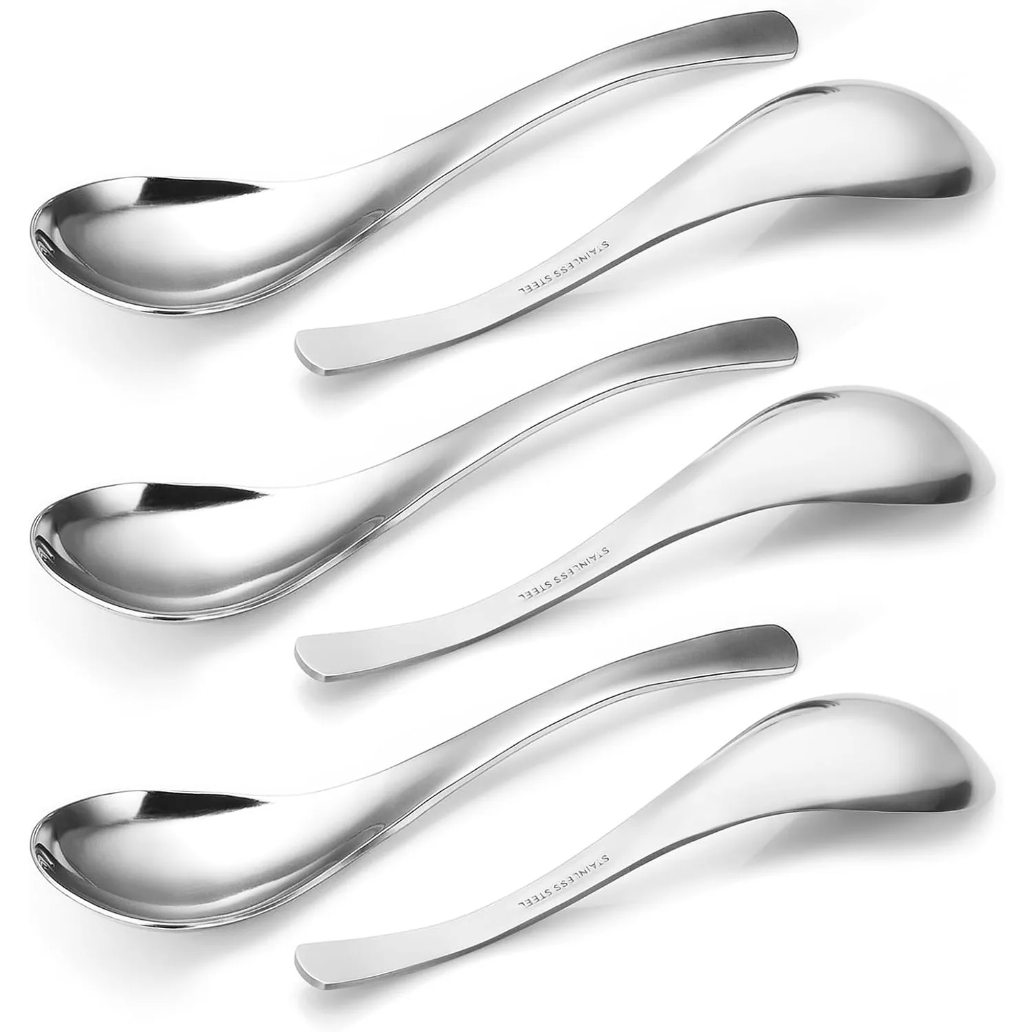 Heavy Soup Spoon, High-Grade Stainless Steel Dessert Spoon, Tabletop, Dinnerware Set, Classic Simple Design, Dishwasher Safe