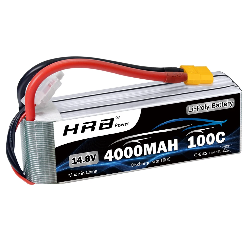 1/2 st HRB 4 S Lipo Batterij 14.8 V 4000 mah RC Lipo Batterij 100C Met XT60 Connector Voor RC Auto Vrachtwagen Monster RC Vliegtuig helikopter