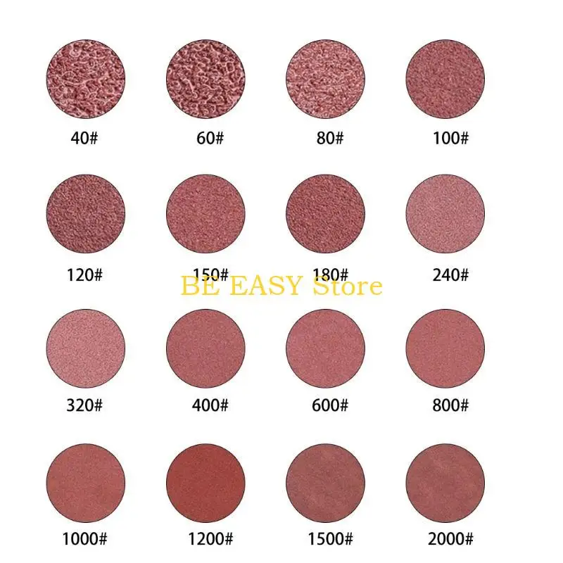 E28F 5 Inch 8-Hole Sanding Disc Aluminum Oxide Flocking Back Sandpapers for Sanders