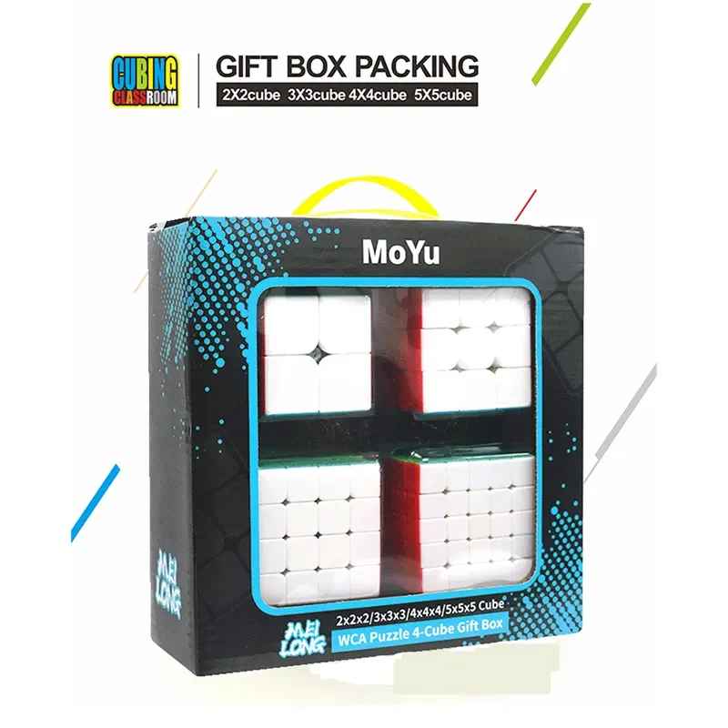 Caja de regalo MoYu 2x2 3x3 4x4 5x5 Cubos mágicos profesionales Fidget Juguetes regalos para niños MeiLong Cubing Aula