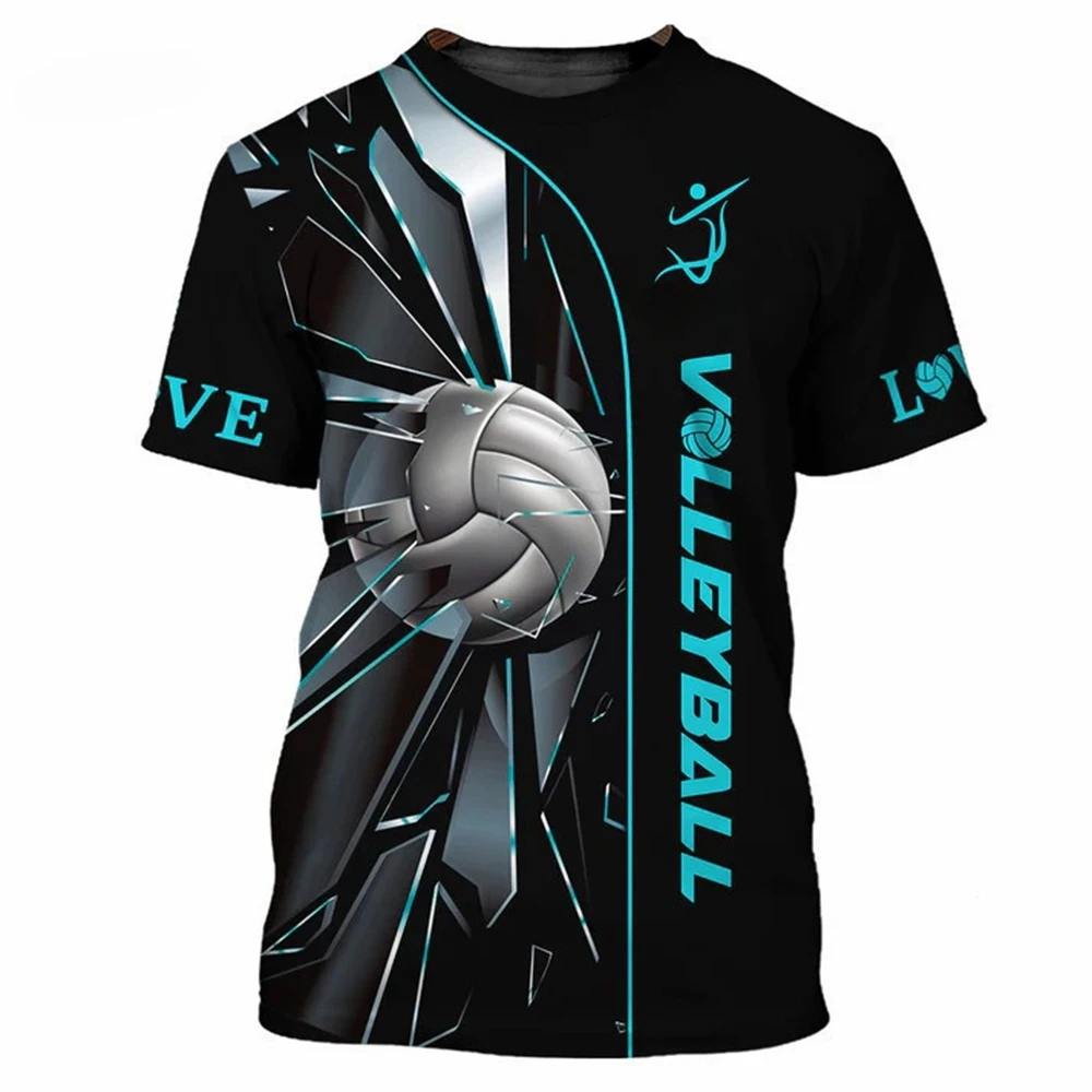Cool Volleyball Pattern Neutral T Shirt Men 3D Printed Men's T-Shirt Summer Fashion O- Neck Street Oversized Short Sleeve Tees