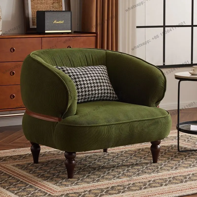 American light luxury single sofa, home small apartment, casual bedroom, living room, lazy sofa chair, balcony