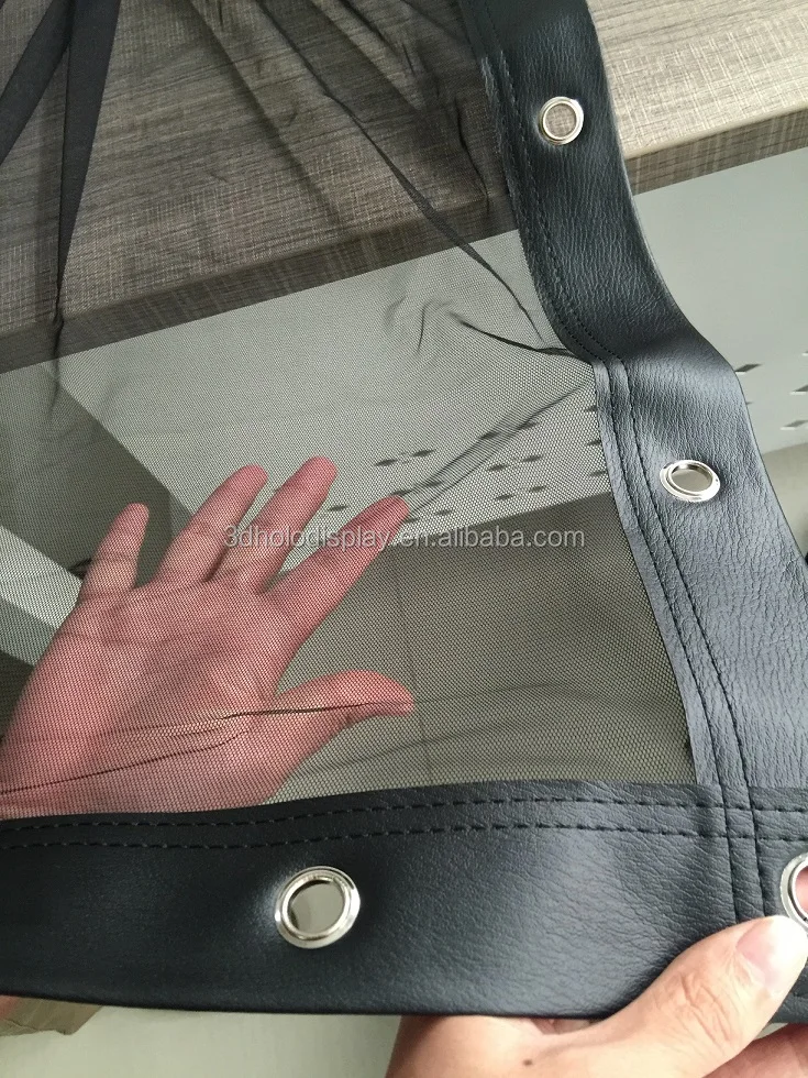 Schermo di proiezione con schermo a rete olografica 3D Schermo di garza con ologramma 3D trasparente Maglia pubblicitaria nera