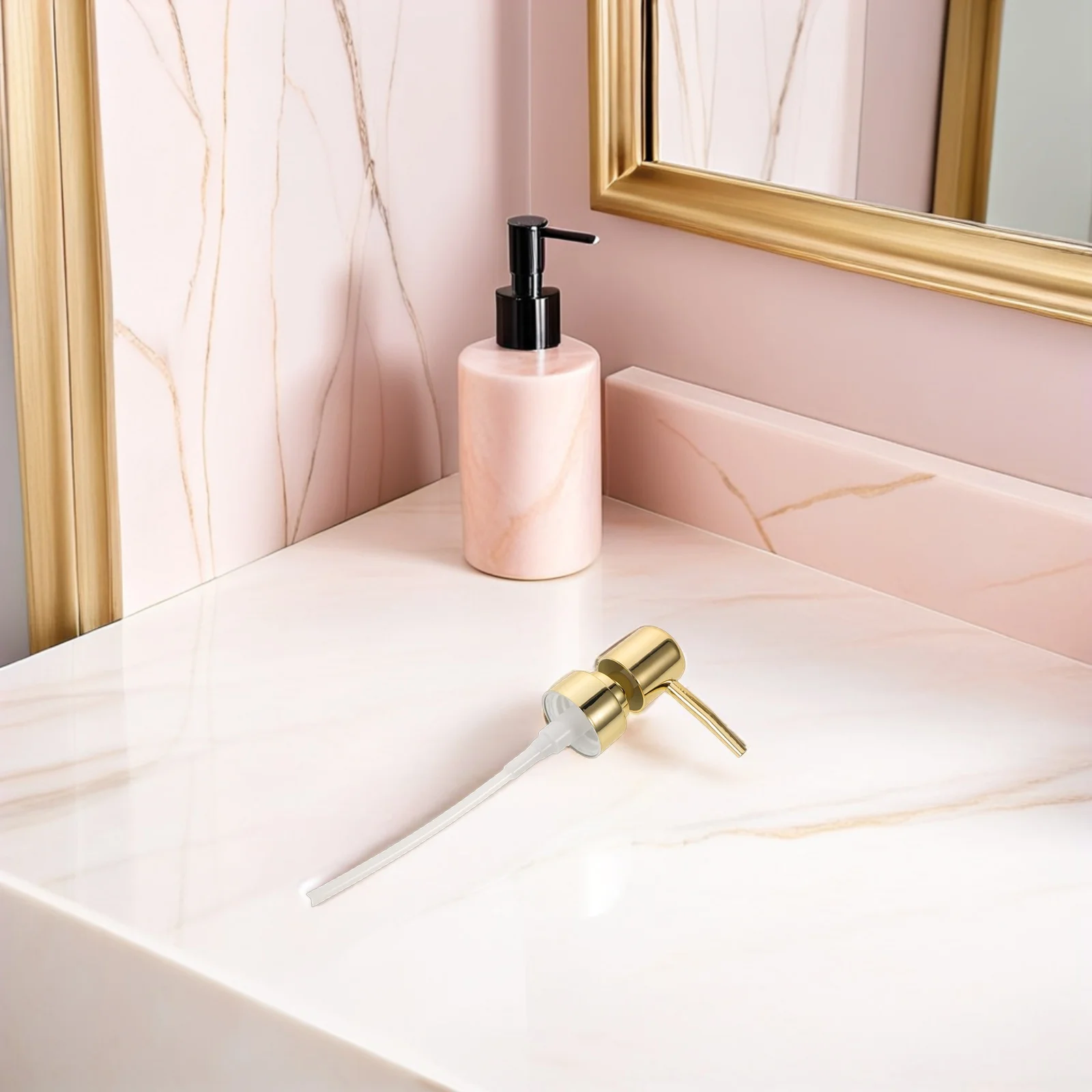 8pcs Gold Electroplated Lotion Pump Heads 28Mm Neck Size For Glass Plastic Bottles Bathroom Kitchen Shampoo Soap Dispenser