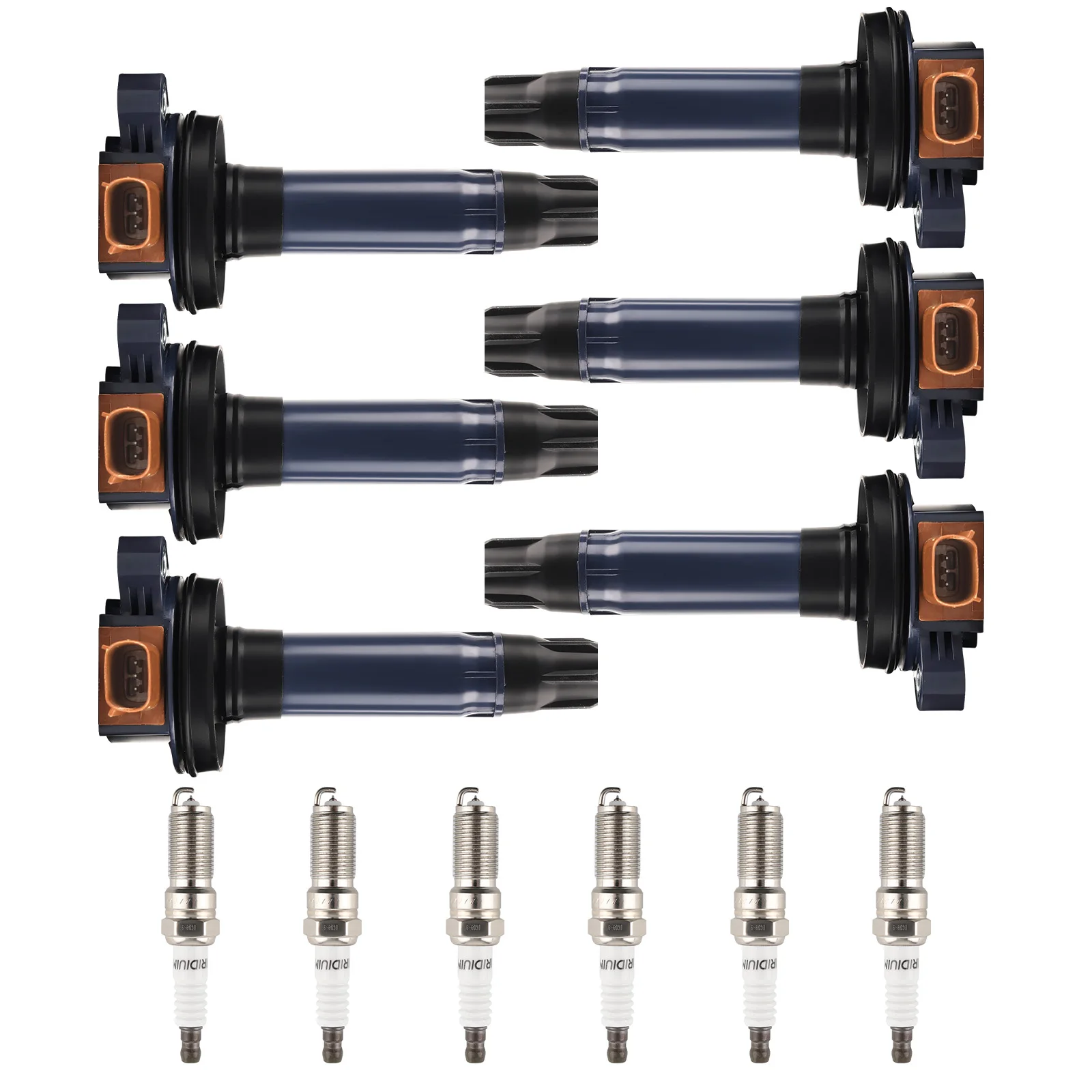 

6 pcs Ignition Coils & 6 pcs Spark Plugs For Ford Lincoln Turbocharged V6 3.5L