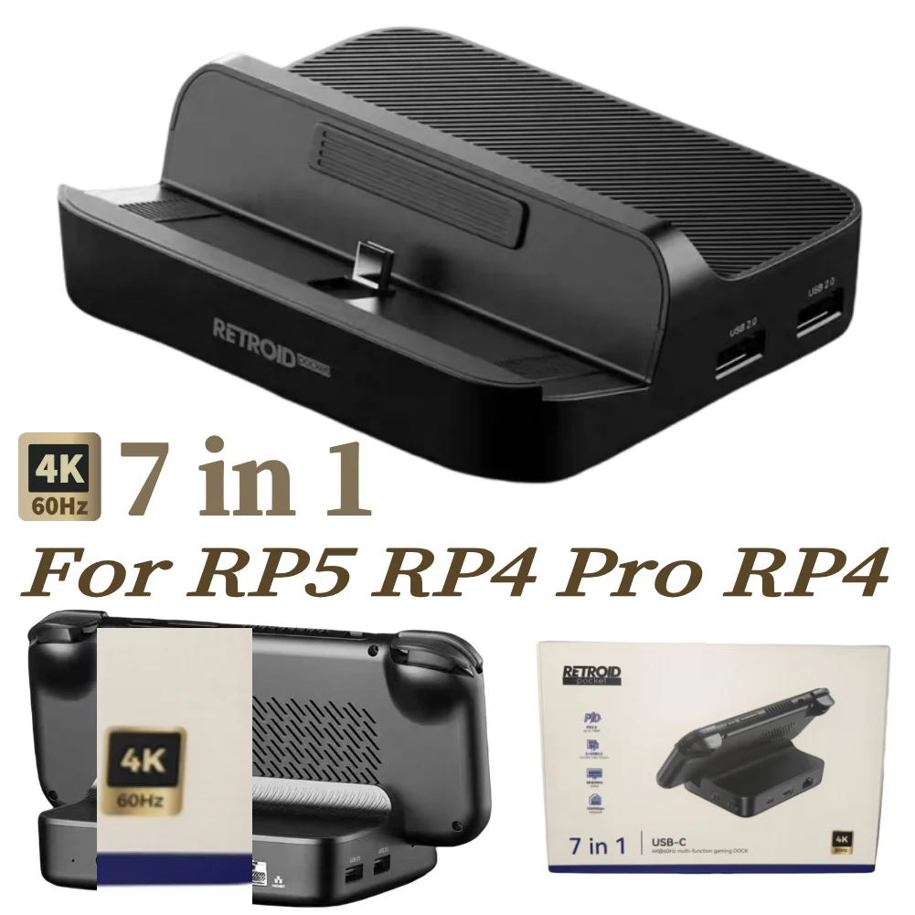 

Зарядная док-станция 7-в-1 для Retroid Pocket 5, зарядное устройство с поддержкой PD, HDMI, 3*USB3.0, 2*USB2.0 для RP5/RP4/Pro/RP4