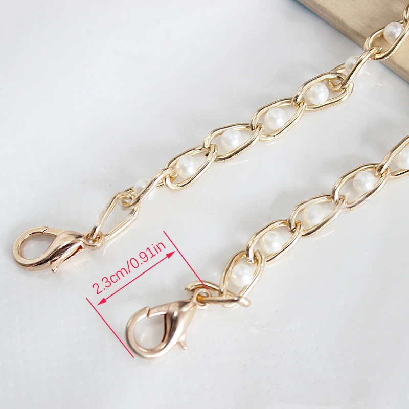 Imitated Pearl Bag Chain Exquisite Gentle Wide Chain practical Clip Lobster Clasp Elegant beautiful Simple Luggage Accessories