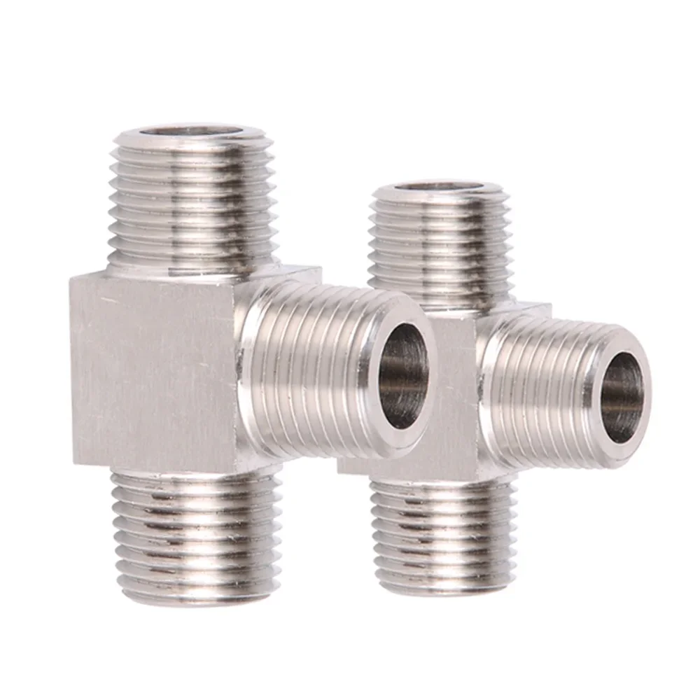 

1/8" 1/4" 3/8" 1/2" 3/4" BSPT Male Equal Tee 3 Way Coupler 304 Stainless Steel Pipe Fitting Connector Water Gas Propane