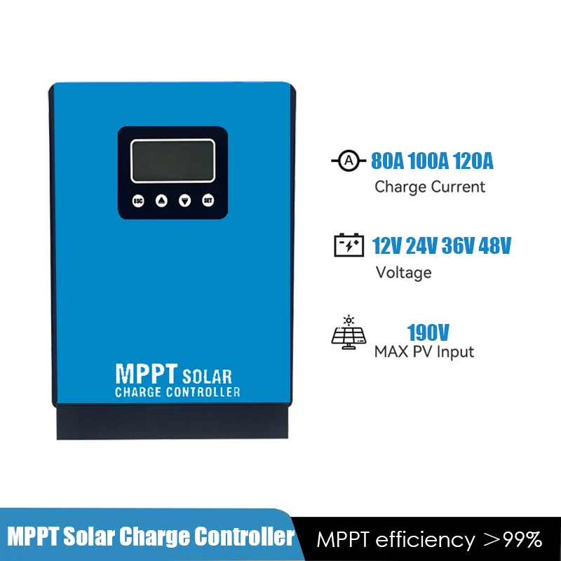 

80A 100A 120A MPPT Solar Charge Controller 12V 24V 36V 48V Auto Solar Panel Regulator LCD Display For Lead Acid Lithium Battery