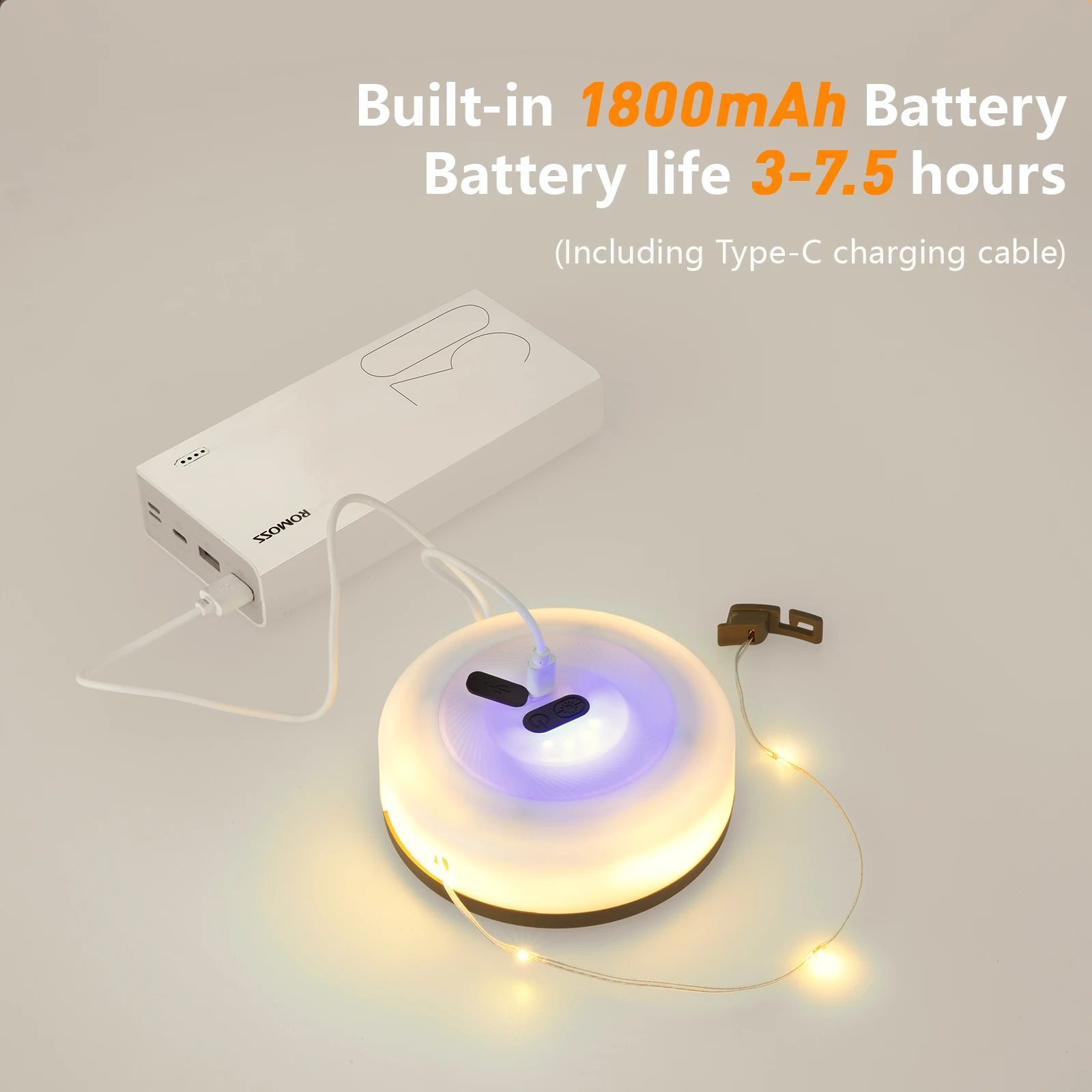 bisinna-キャンプライト,USB充電ランタン,1800mah,ipx4,防水,充電式懐中電灯