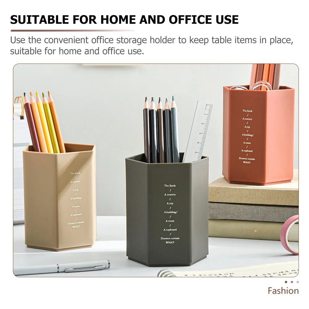 

4pcs Hexagonal Pen Holder Pencil Cup Desk Organizer Student Supplies Marker Storage Workspace Playroom Tidy Plastic