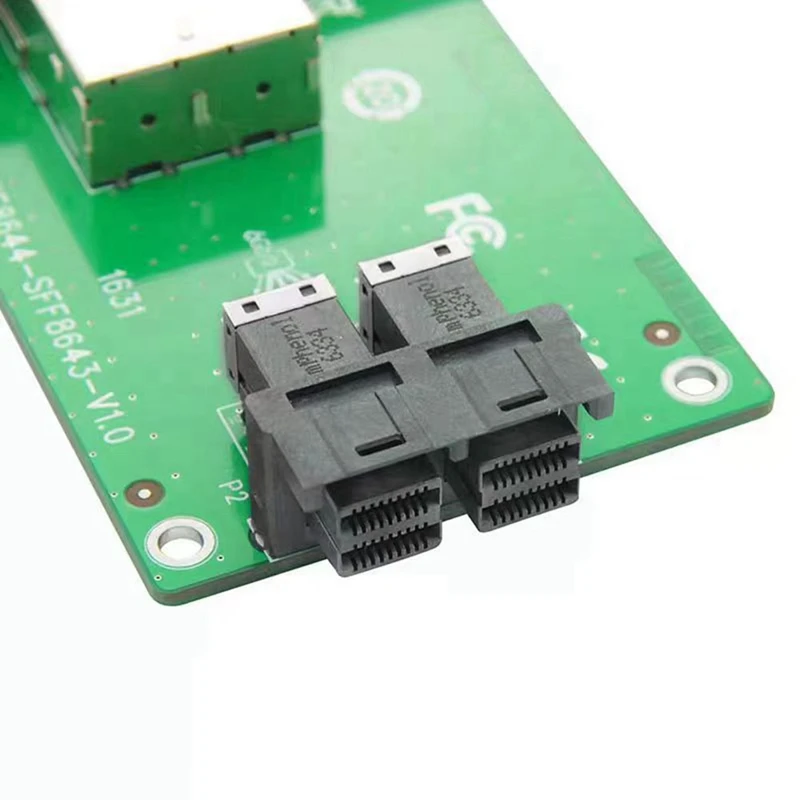 

2-Port SFF-8644 to SFF-8643 Expansion Card 8 SAS//SSD 6Gbps Mini SAS HD Riser Card-ABVP