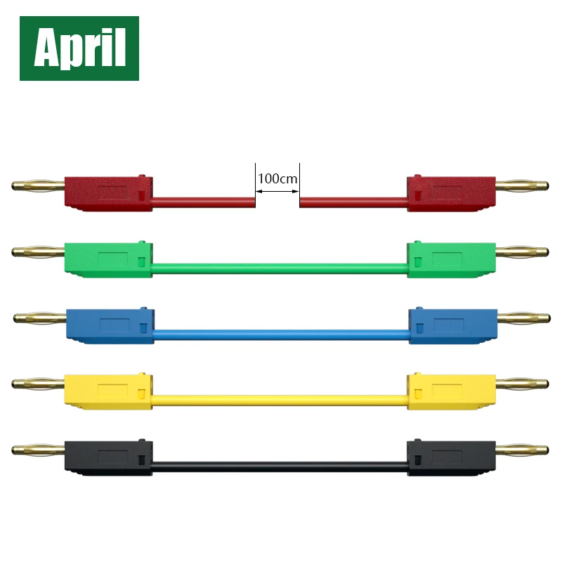 10er-Pack 2 mm vergoldete, stapelbare Bananenstecker-Verbindung, Messleitungen, elektrische Testkabel, Sicherheit, hochwertig