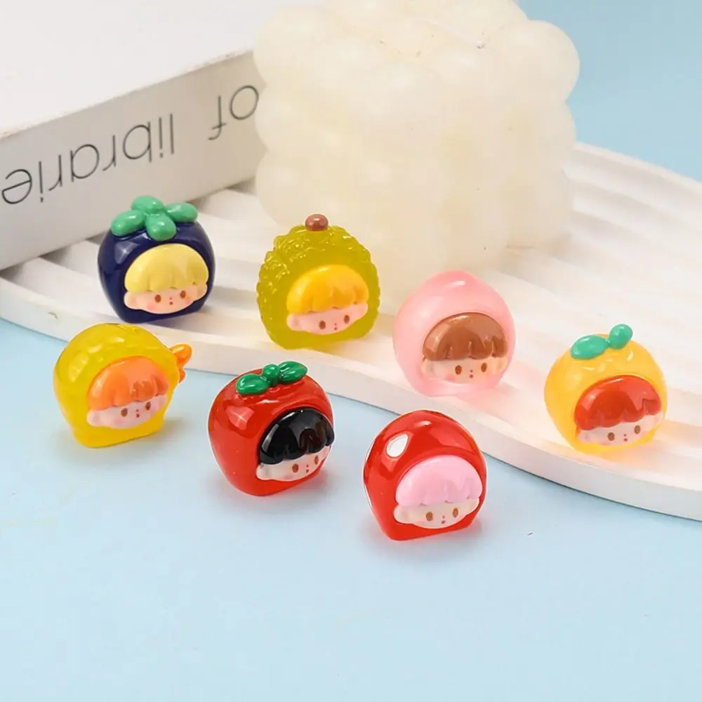 Bright Surface Mini Fruit Girls Model Strawberry Resin Girl Head DIY Figurine Colorful 3D Girl Series Crafts Collection Toy