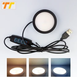 Ultra Slim LED Dimming Spotlight USB 5V 3 Colors Change 5W 7W Under Cabinet Shelf Light Ceiling light Down Light with Switch