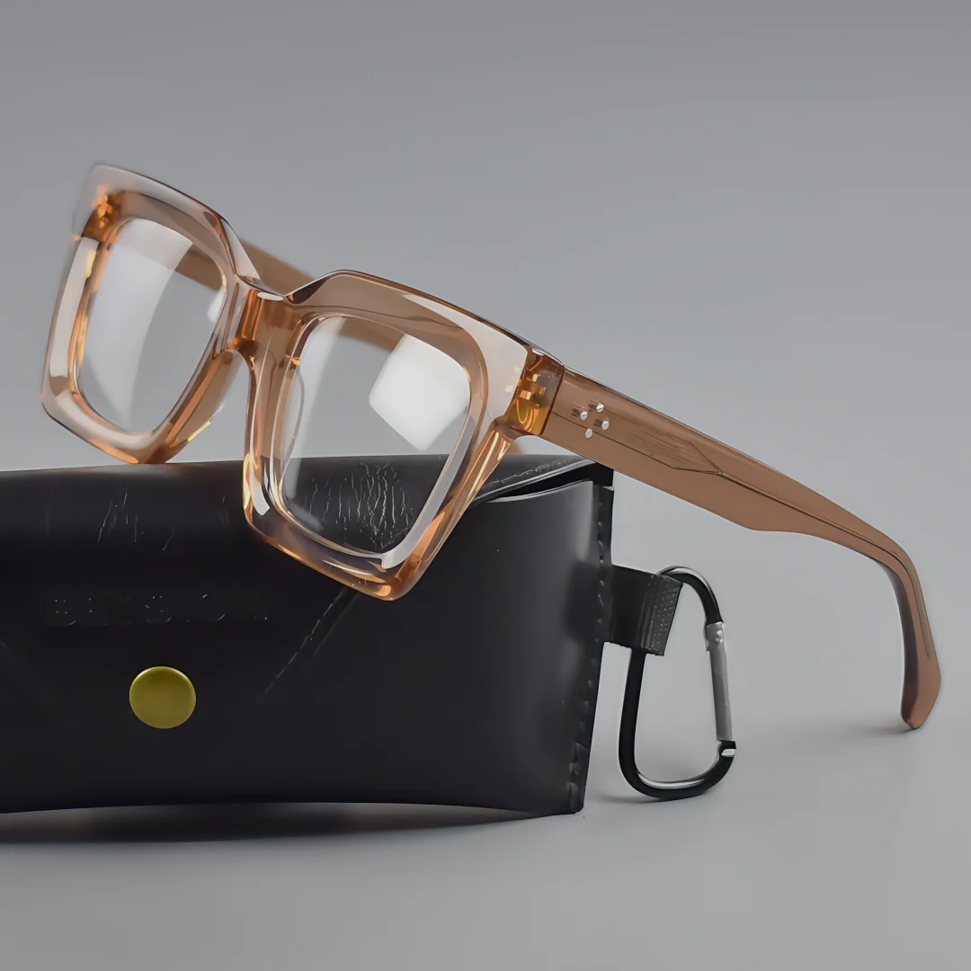 

BETSION Retro Oversized Square Acetate Eyeglasses Frame 49mm Lens Width Frame For Spectacle Frame For Daily & Street Style