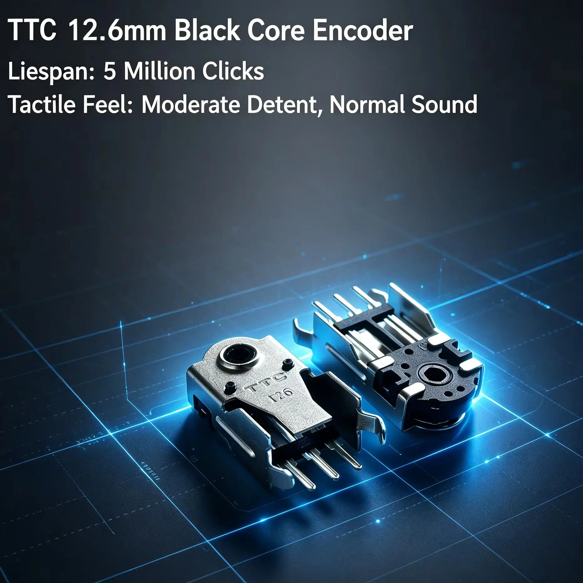 TTC 12.6mm Black Core Mouse Scroll Wheel Encoder, Replacement Decoder for Gaming Mouse Wheel