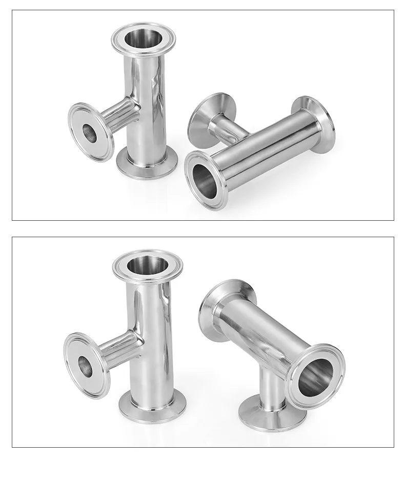 304 stainless steel sanitary grade quick loading variable diameter tee clamp type chuck quick polishing reducer T-type adapter