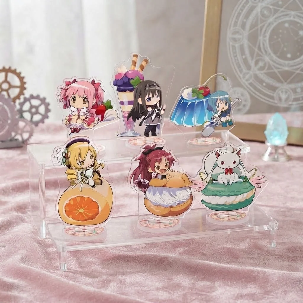 Anime Puella Magi Madoka Magica Acrylic Stand Keychain 10CM Madoka Kaname Homura Akemi Desktop Ornament Fans Collection