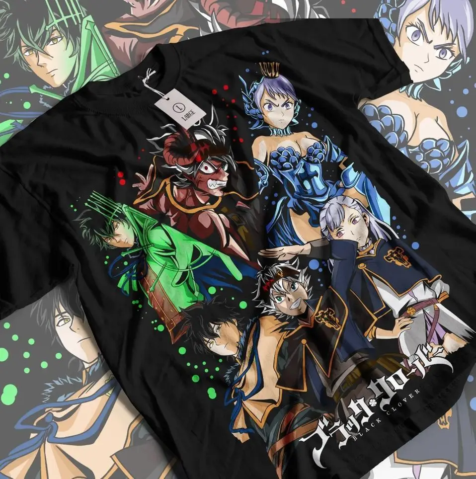 

Black Clover Tshirt Asta Yami Sukehiro Yuno Tee Anime T-Shirt Luck Voltia Shirt