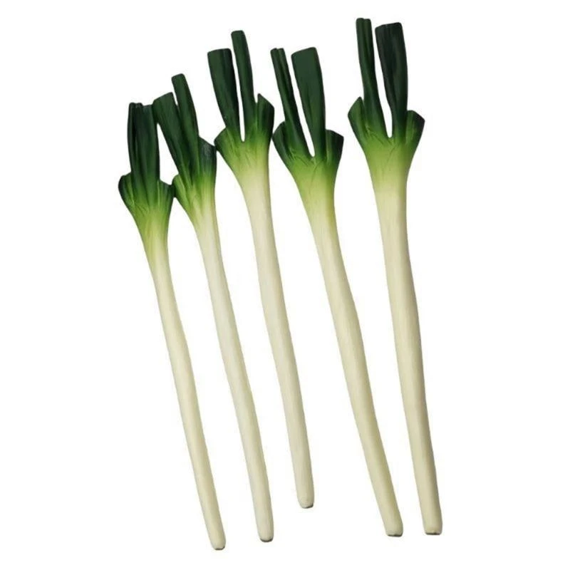 4Pieces Simulation Scallions Realistic Artificial PU Scallions Vegetables for Home Party Decoration and Photography 15UB