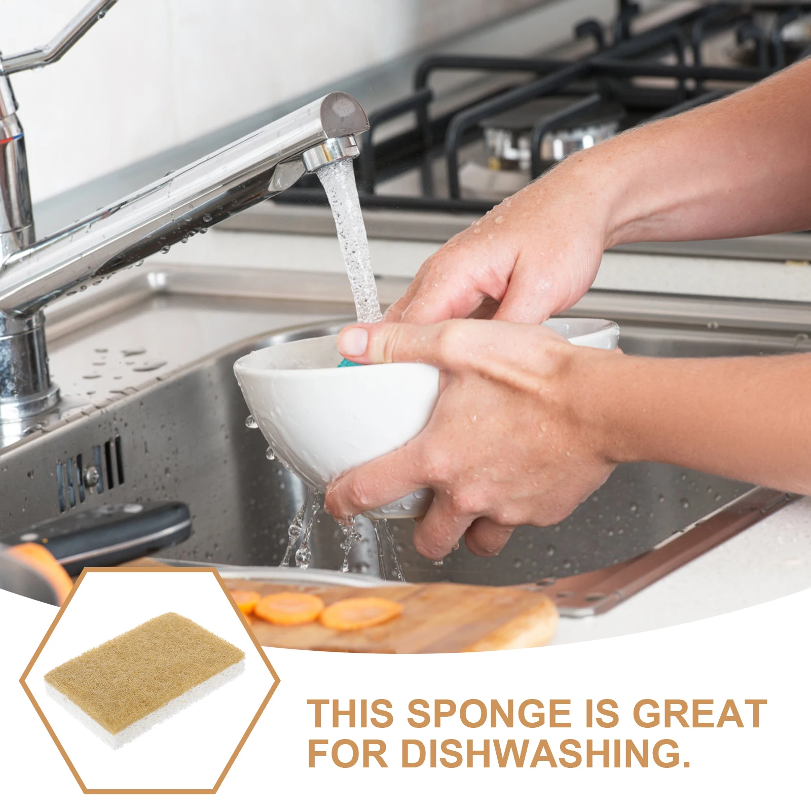 

12pcs Biodegradable Kitchen Dish Sponges Wood Pulp Cotton 11x7x2cm White Cleaning Scrub Sisal Wash Reusable Household