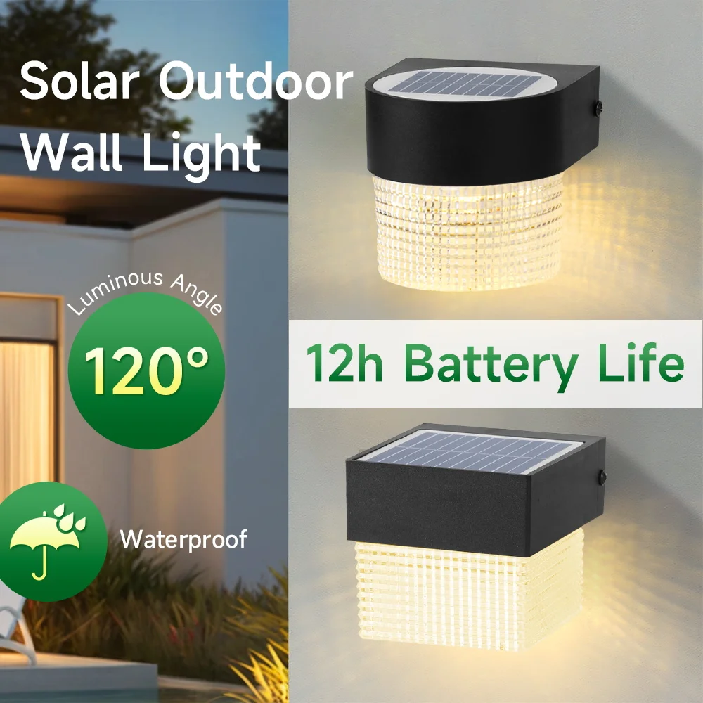 

Solar Wall Lamp Outdoor Lighting Solar Lights LED Street Garden Decoration Waterproof Facade Lamps For Patio External Balcony