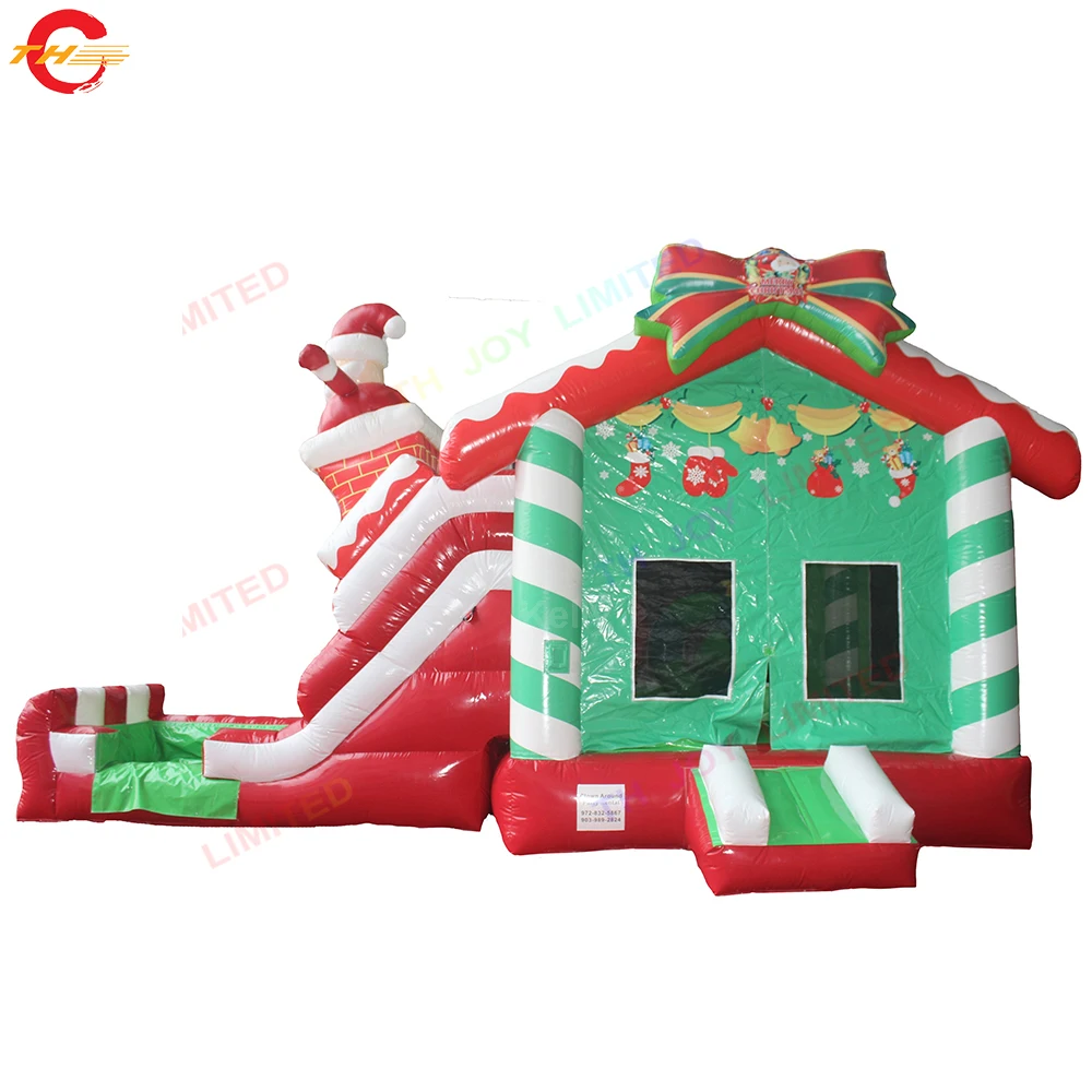 7x4m natal inflável bounce house comercial pvc lona jumper de ar inflável com slide para venda