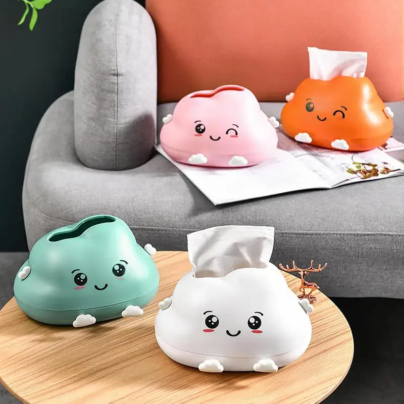 Tissue Dispenser Box Cute Cartoon Shape Decorative Paper Napkin Storage Multifunction Holder Desktop Toilet Paper Bathroom