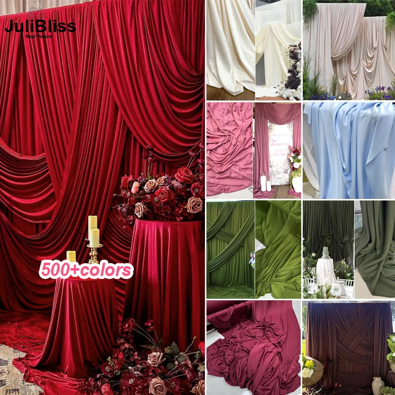 Stretch Knit Jersey Fabric Good Draping Cloth for Wedding Decor, Party Backdrops, Curtains,Photography Background Wide 170cm