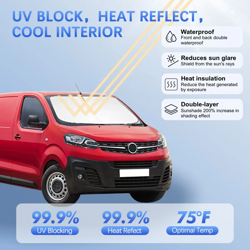 Parasol para parabrisas de coche para Opel Vivaro A B Vauxhall Astra, parasol, Protector de visera, bloques de rayos UV, accesorios de verano para coche