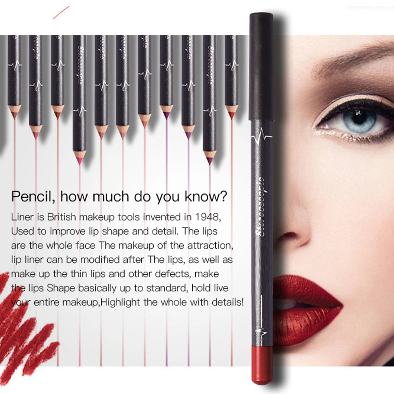 Set di matite per labbra natalizie Matita per labbra opaca Matita per labbra 12 colori Matita per trucco labbra Matita per labbra a lunga durata Impermeabile