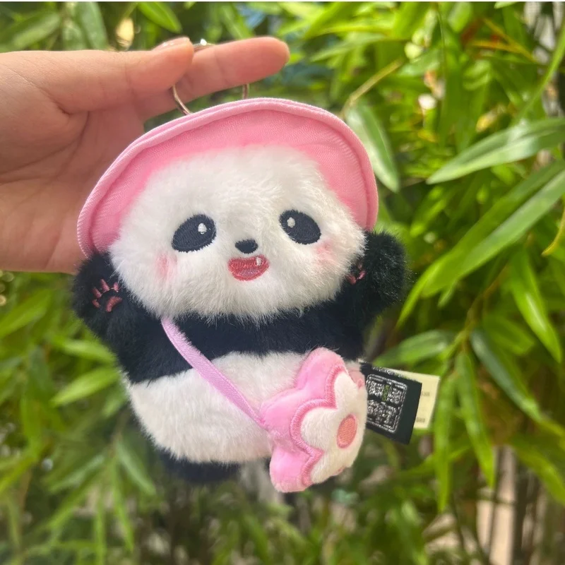 Cute Candy-Colored Panda Plush Toy Pendant Bag Plush Keychain Decoration Gift Stuffed Animal Plush Toy Fun Birthday Present