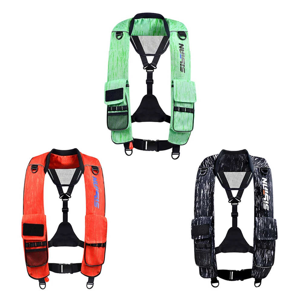 Automatic inflatable life jacket for adult swimming, water sports life jacket, automatic and manual