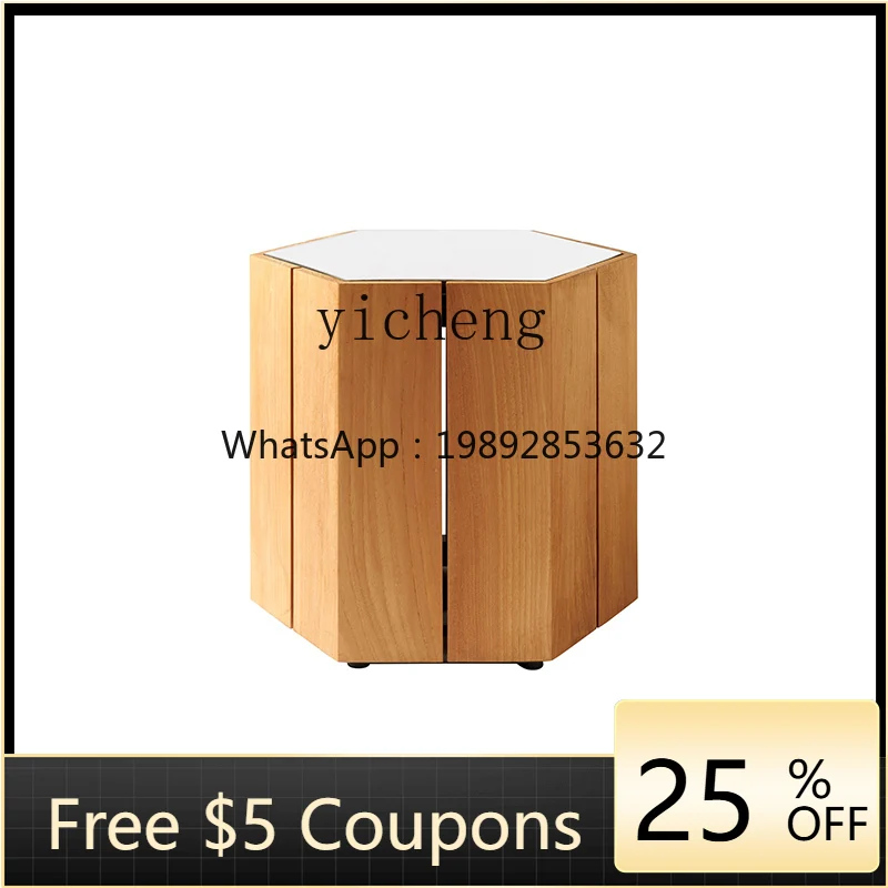 

ZZ Xl Outdoor Solid Wood Tea Table Hexagonal Model Room Sofa Teak Shaped Small Table