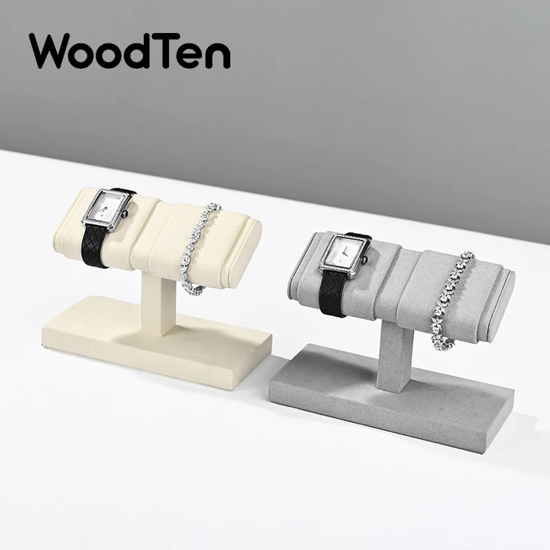 WoodTen T-bar Watch Stand Microfiber Jewelry Watch Display Stand  Mechanical Watch Storage Rack Bracelet Jewelry Display Props