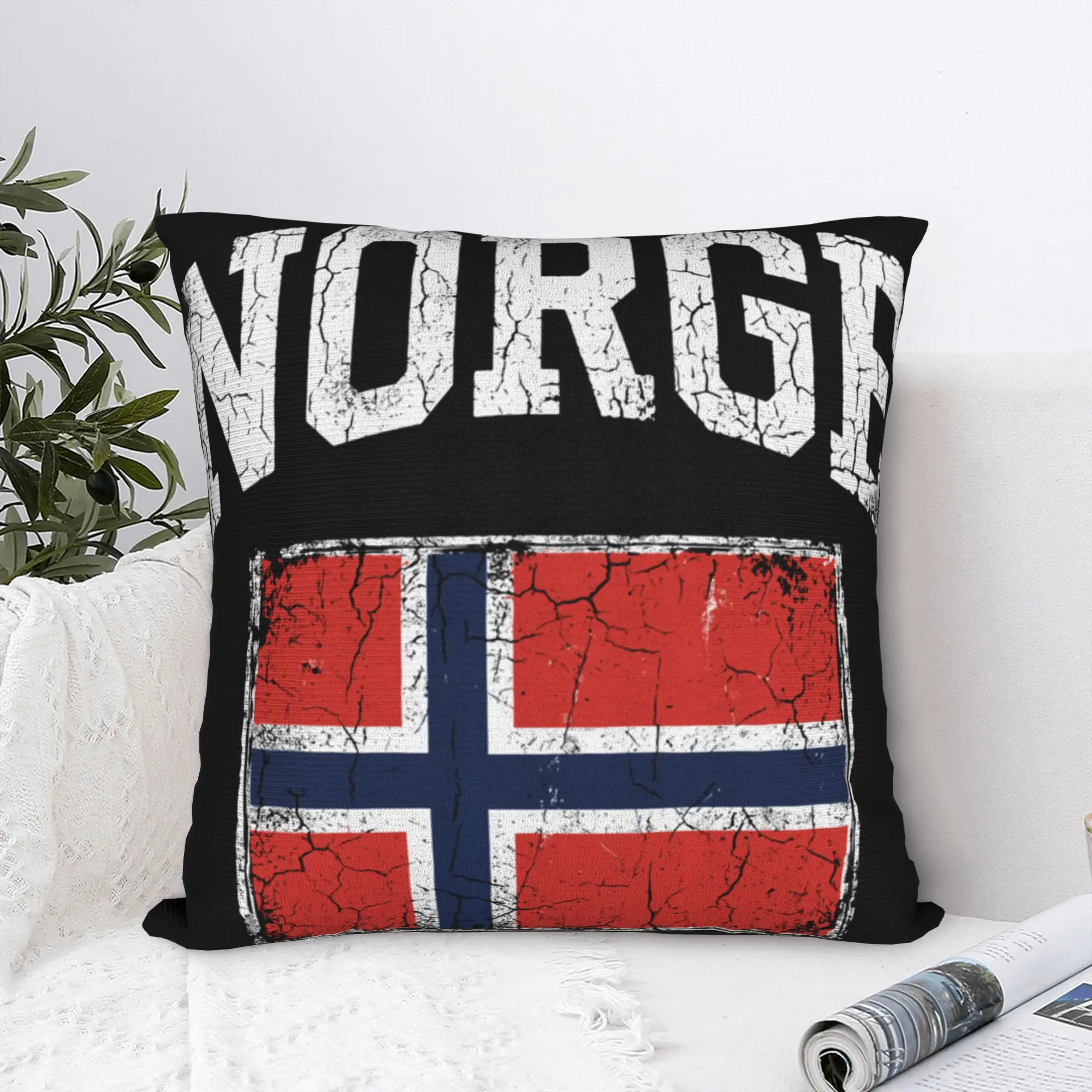 Norge Flag Norway Norwegian Home Love Family Pillow Cover  Soft Cushion Cover Morden Pillow Case For Sofa Home Decoration