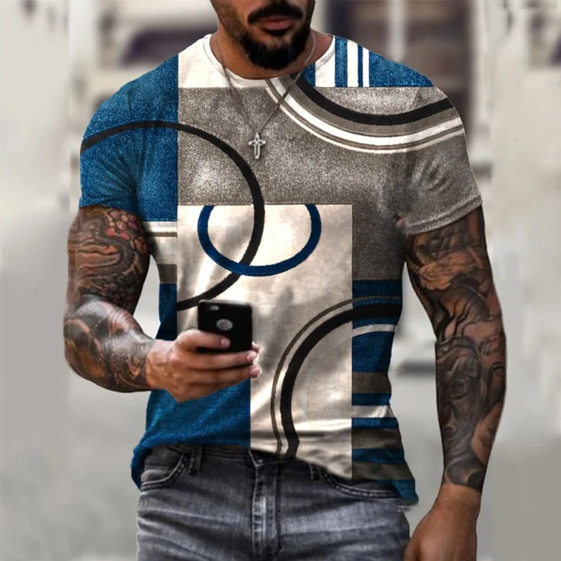 Camiseta informal para hombre, camisa de manga corta a la moda urbana, estampado 3D Harajuku, camiseta nueva con cuello redondo que combina con