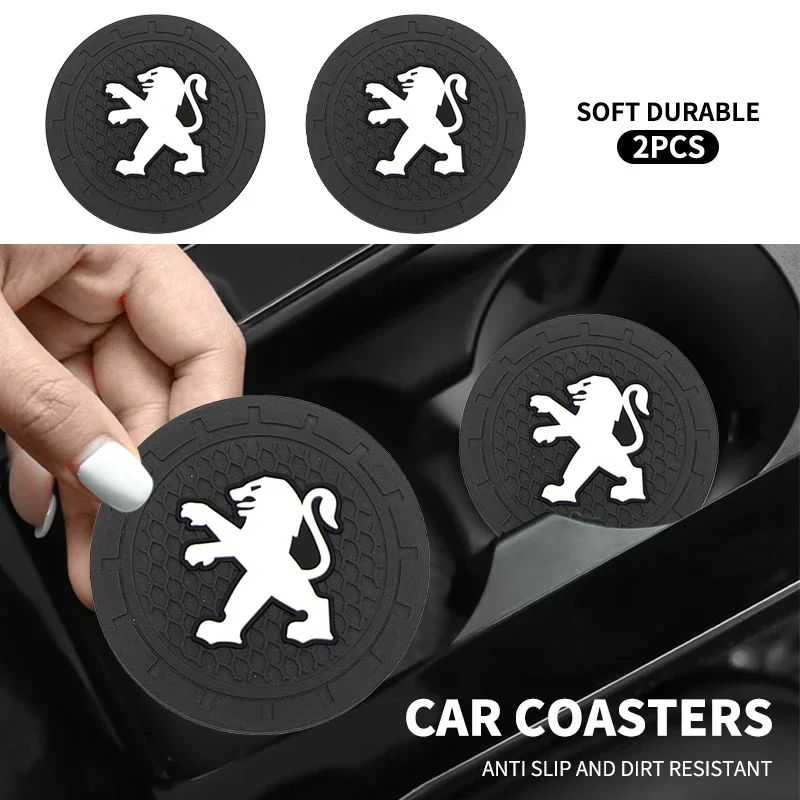 For Peugeot 407 508 5008 307 308 3008 206 207 208 107 106  Car Cup Holder Anti Slip Insert Coasters Pads Interior Accessories