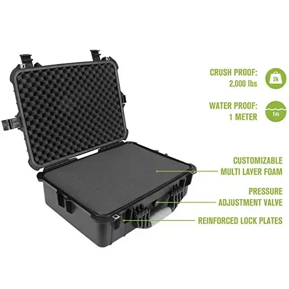 Carry Tool Case para Equipamentos Elétricos, Instrumento Plástico Rígido, Material PP, IP67, China Factory