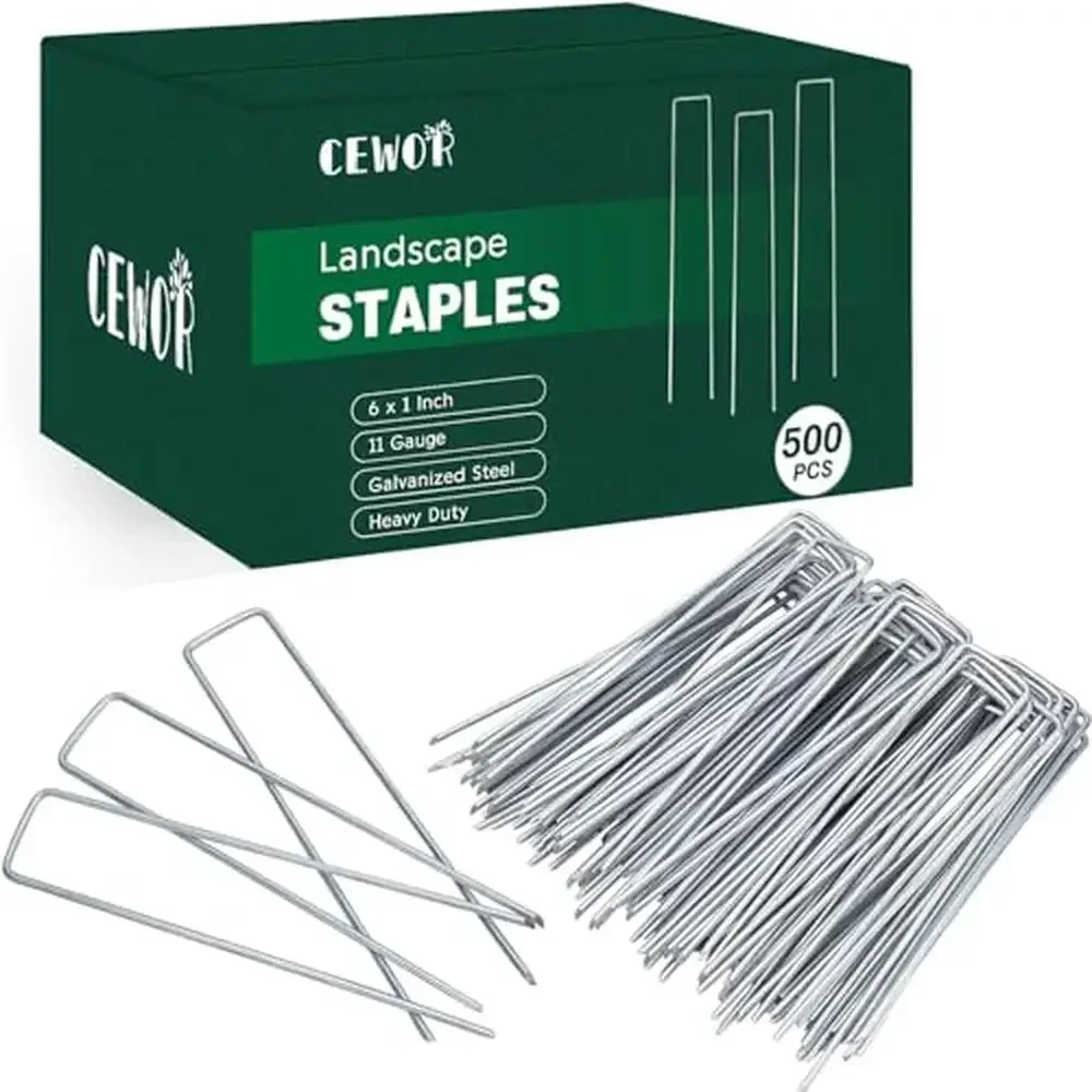 

2000 Pack 6" Heavy-Duty Galvanized Garden Staples Landscape Pins Ground Stakes Weed Barrier