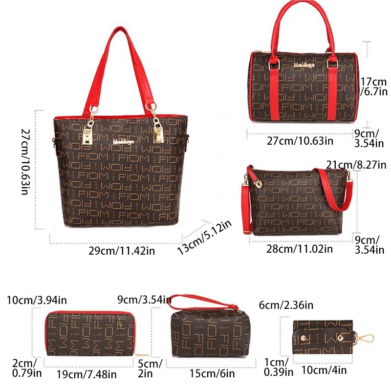 Pahajim 6-Pcs حقيبة يد نسائية محفظة حقائب الكتف حقيبة حقائب مقبض علوي بوسطن حقيبة حقيبة كروسبودي محفظة رسول مجموعة #3