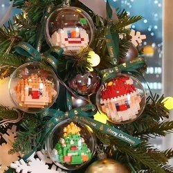 Christmas Building Block Santa Claus Snowman Elk Assembly Brick Model Xmas Tree Decoration Christmas Ball Pendants Children Gift